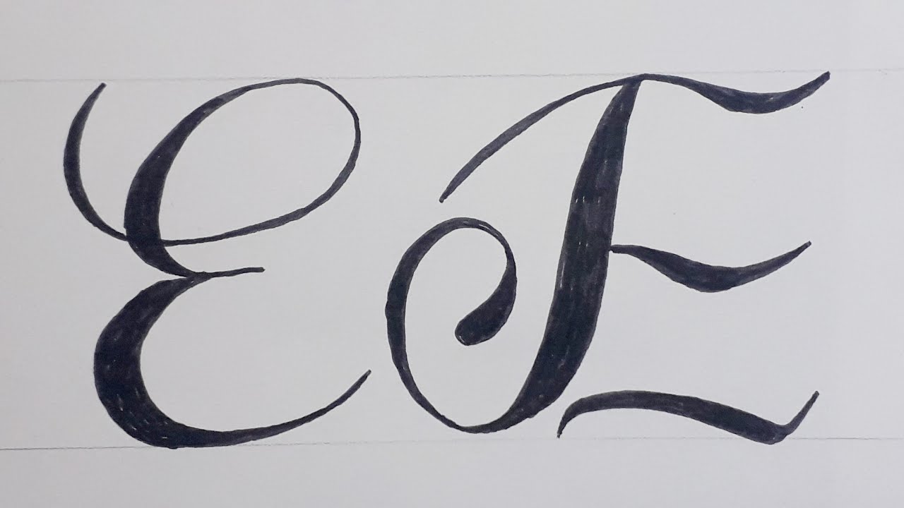 Calligraphy Handwriting Letter E In Cursive Design / How To Write Stylish  Alphabet For beginners