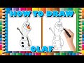 How to draw olaf step by step  disney frozen  snowman