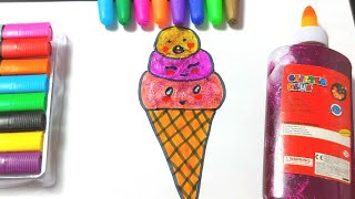 تعليم الرسم للأطفال | رسم ايس كريم | رسم سهل |How to draw ice cream