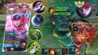 GAMEPLAY HARD GAME FREYA REVAMP   BUILD FREYA IS SICK!! FREYA AGGRISSIVE VS PRO GRANGER - MLBB