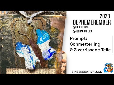 DEPHEMEREMBER 2023 / Prompt: Schmetterling & 3 zerrissene Teile / 🐝🎨🌊 BINESKREATIVFLUSS