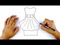 how to draw cute dress for kids