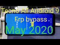 Tecno All frp bypass Android 9. Model Tecno KC2j  1 may 2020 without PC & box