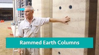 Rammed Earth Columns Installation  Hurstmon Apartments