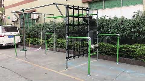 portable outdoor playground backyard monkey bar ninja slackline obstacle course for kids training