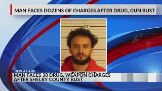 Man faces 30 drug, weapon charges after Shelby County bust
