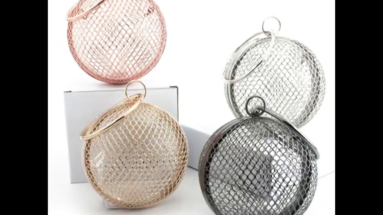 Vintage Mini Metal Chain Round Clutch Bag