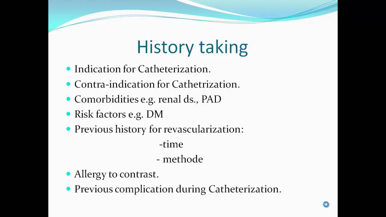 Precathetreization History taking 