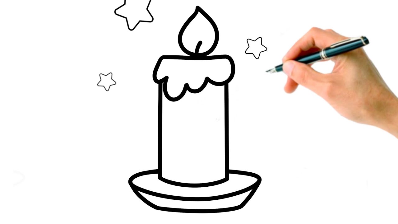 How to draw a candle 🕯️ VERY EASY TUTORIAL DRAWING AND COLORING FOR ...