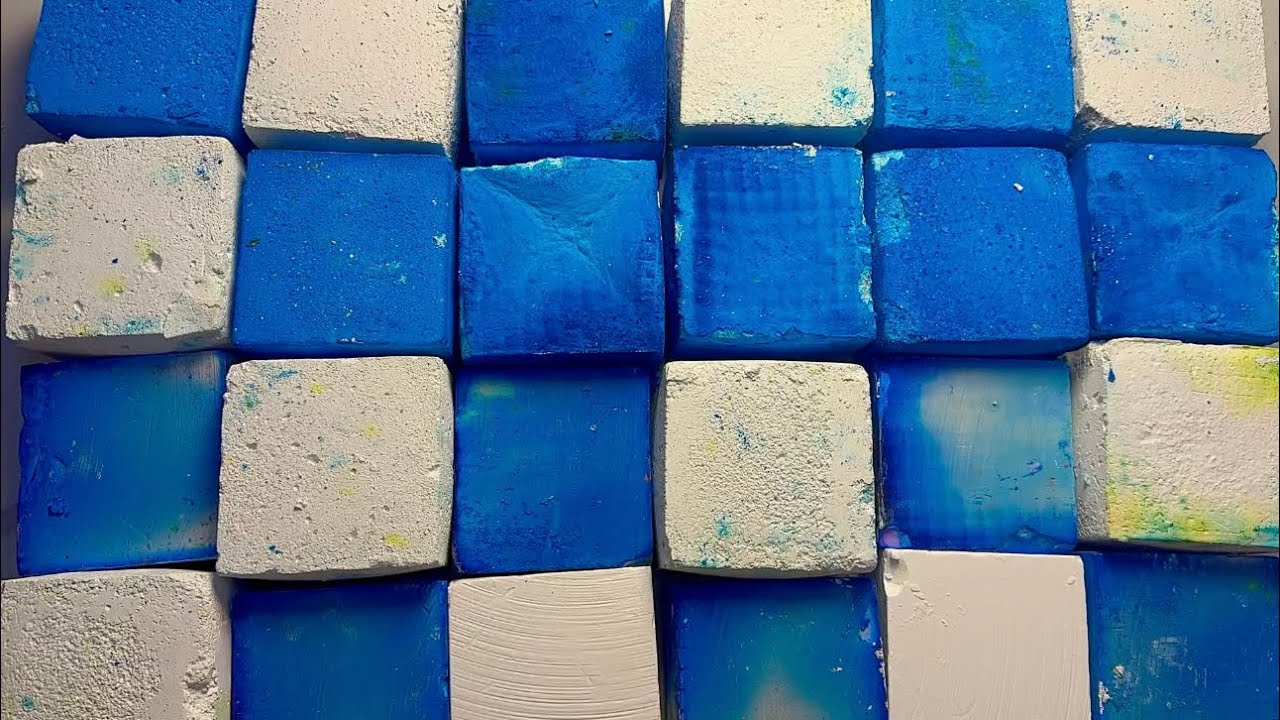 Blue Dyed Chalk, Fresh Chalk & Recycled Chalk | Collaboration with@softnessasmr   Stress Relief ASMR