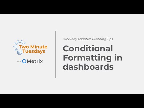 Conditional formatting in dashboards – Workday Adaptive Planning