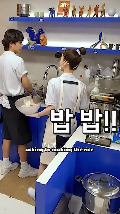 taehyung merengek saat yumi memintanya memasak nasi dengan cepat 😂