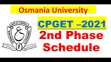 OU CPGET-2021 2nd Phase Schedule Released || OU FAST UPDATES.COM