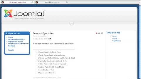 Tutorial Joomla - Changing The Default Menu Items.mov