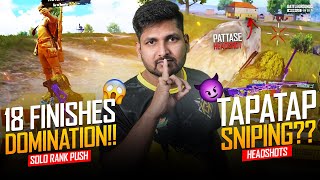 Tapatap sniping & 18 kill wwcd in solo rank push🚀💥 | solo rank push to top-5 💀 | Heros Gaming