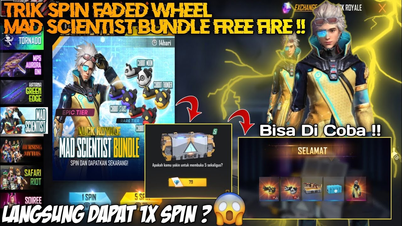 TRIK 1X SPIN !! CARA MENDAPATKAN MAD SCIENTIST BUNDLE LUCKY ROYALE 1X SPIN 19 DIAMOND ‼️