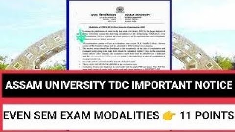 Assam University TDC important notice | Even sem exam modalities 👉 11 points discussed | Pranoy Roy