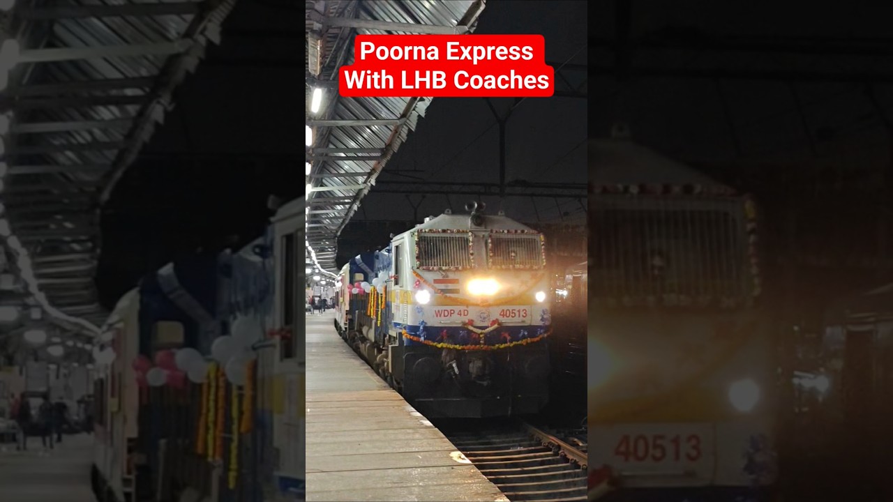 11097 : Poorna Express With New LHB Coaches & WDP4D Departing Pune 