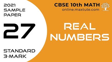 CBSE Class 10 Math - Standard | 2021 CBSE Sample Paper - Q27