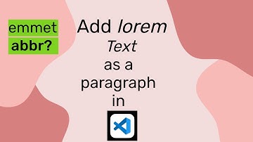 How to add lorem text in paragraph not in single line || emmet abbreviations || VS Code