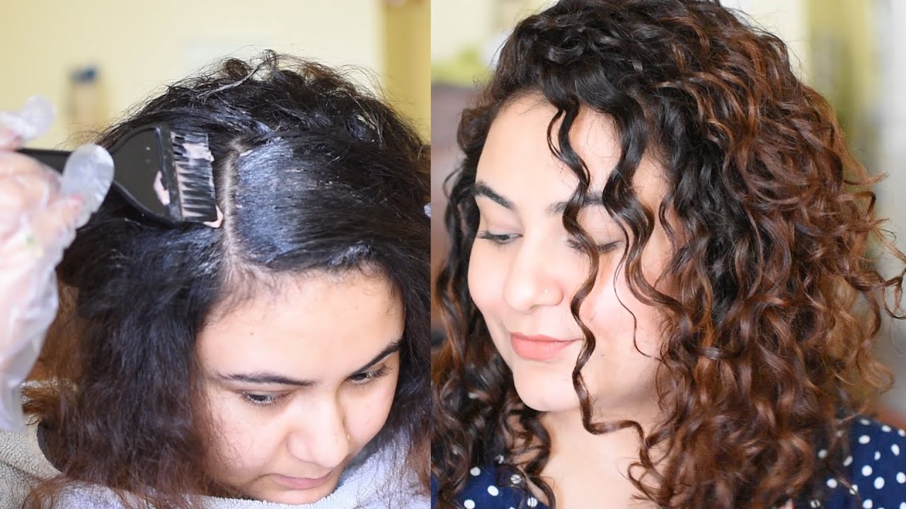 Coloring my Curly Hair in INDIA - YouTube
