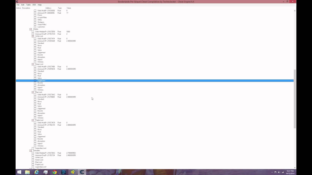 borderlands 2 cheat engine table 2018