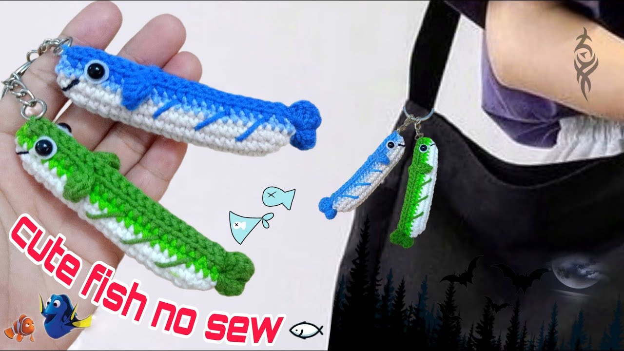 Crochet fish keychain | Hướng dẫn móc con cá làm móc khóa