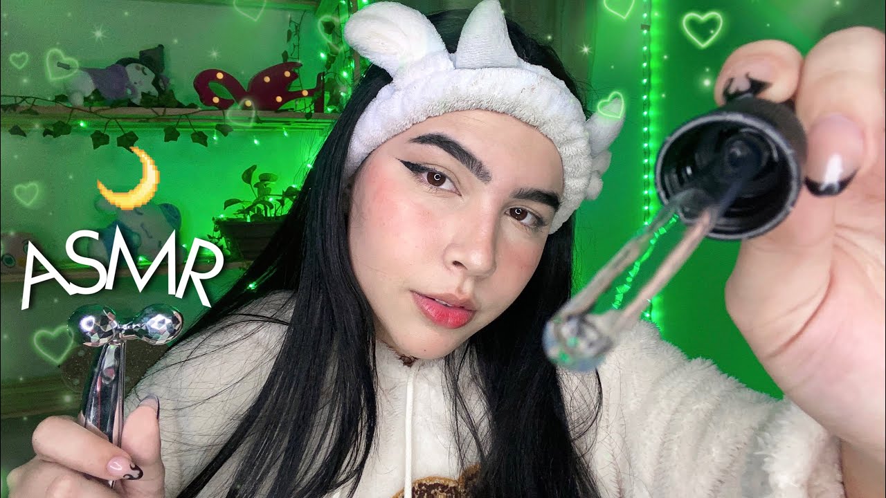 ASMR: FAZENDO SUA SKIN CARE | tratamento de cravos, manchas e espinhas 🧖🏻‍♀️🌙