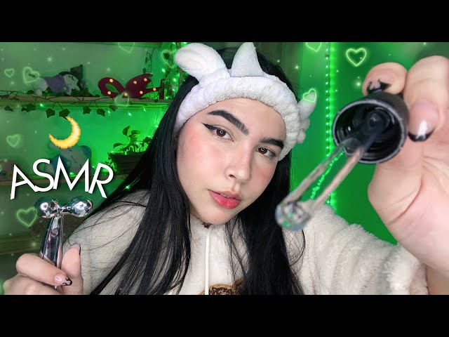 ASMR: FAZENDO SUA SKIN CARE | tratamento de cravos, manchas e espinhas 🧖🏻‍♀️🌙
