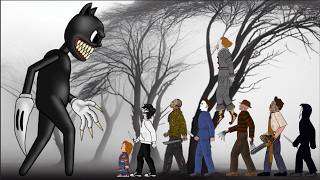 Cartoon Cat Vs Freddy Krueger, Michael, Jason, Chucky, Jeff, Ghostface, Leatherface, IT Pennywise