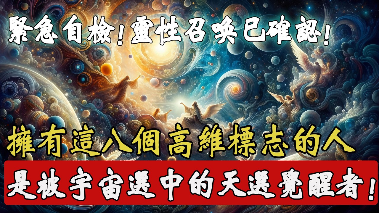 如果你看到這條訊息，恭喜你！正是被宇宙召喚的天選之人！這 8 個高維標誌，一測便知你是否覺醒！