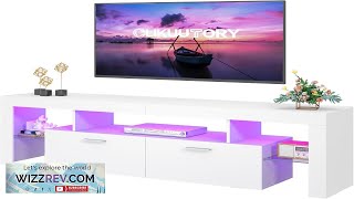 Clikuutory Modern Lighting 63 inch TV Stand with Large Storage Drawer screenshot 3