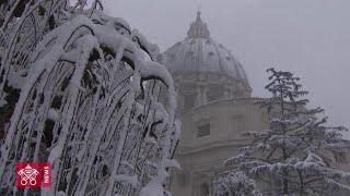 Neve a Roma, dalla cupola ai giardini: la neve imbianca il Vaticano