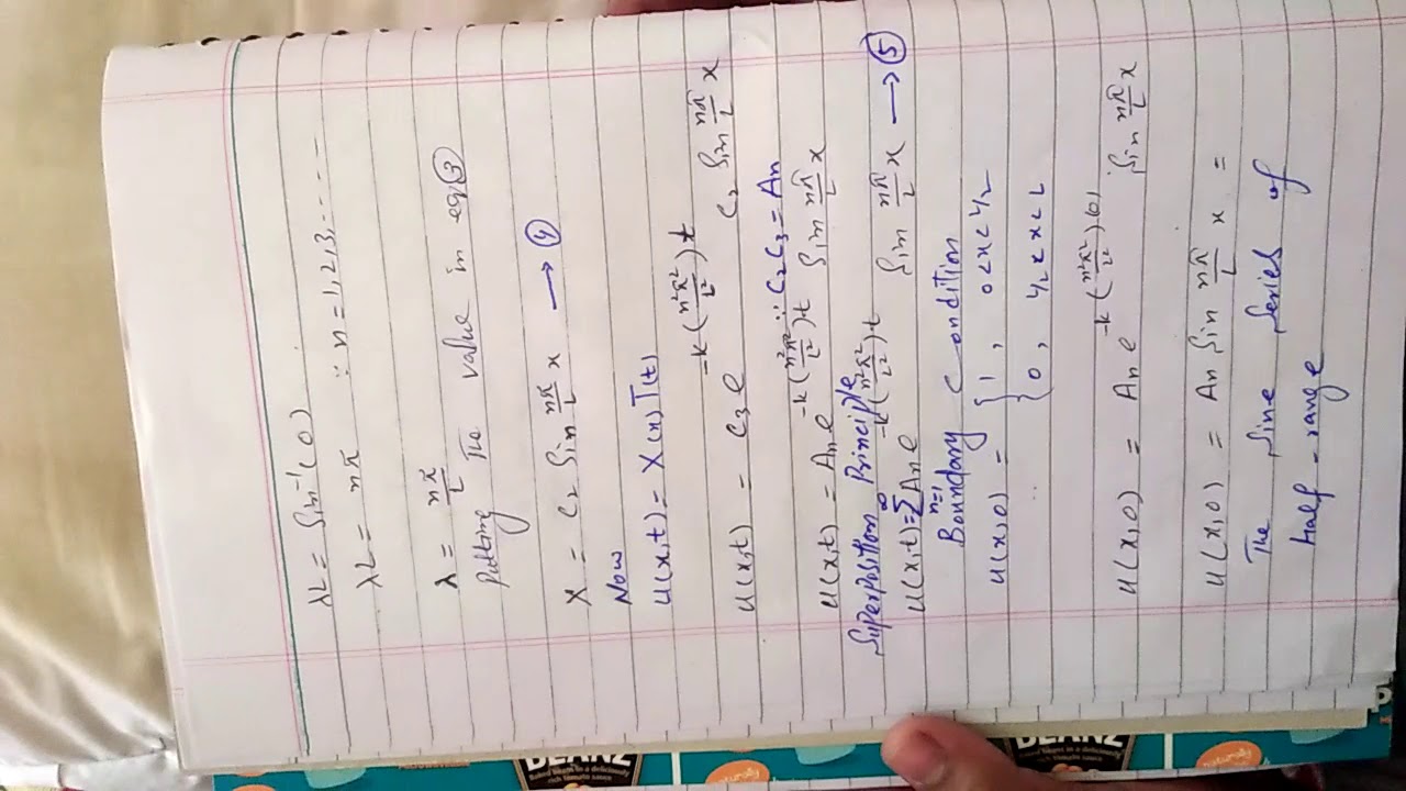 How to proof heat equation in partial differential equation Hindi