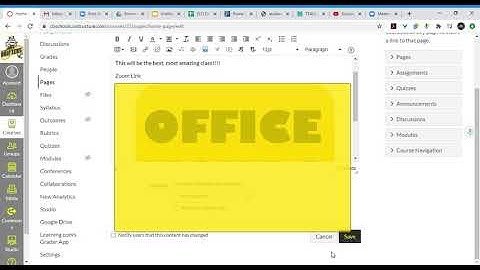 Adding a zoom link in Canvas