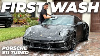 Porsche 911 Turbo FIRST WASH! - 4K Auto Detailing