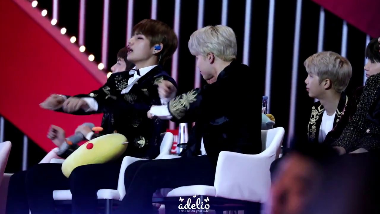 170114 골든디스크어워즈 대기석 갓세븐 무대 리액션 지민 태형 focus