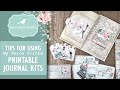 Tips for using printable junk journal kits | My Porch Prints | Resizing Pages | Printing on the Back
