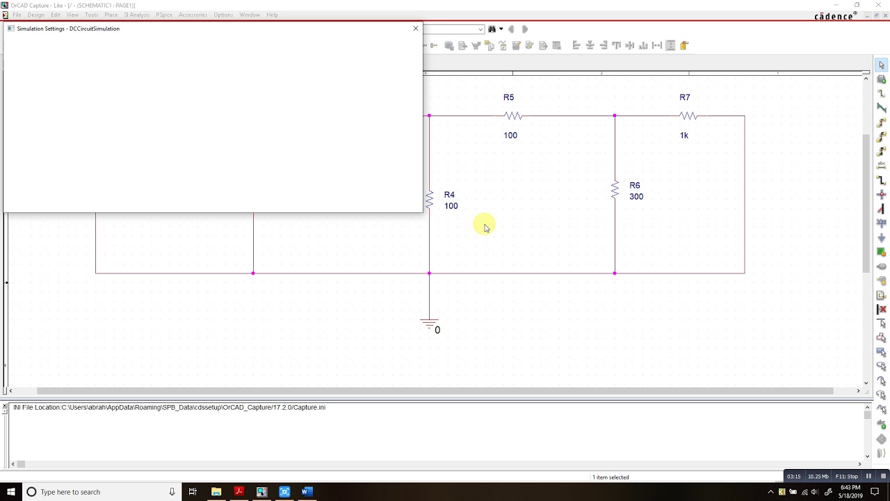 OrCARD PSpice: DC Circuit Simulation, Part 2 - YouTube