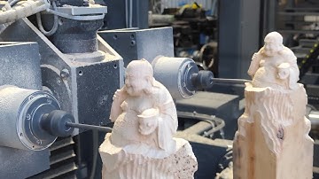 TEST MÁY CNC 5 TRỤC 2 ĐẦU ĐỤC-CHUYÊN ĐỤC TƯỢNG GỖ