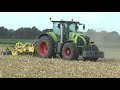 Claas Axion 870 Cmatic with Bednar Terraland subsoiler on corn stubble