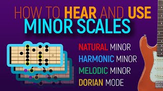 How to hear & use the minor scales on guitar (Natural Minor, Melodic, Harmonic & Dorian Mode) EP542