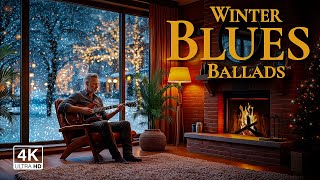 Snowfall Blues & Velvet Baritone Vocals βπ₯ Cozy Winter Room Session β’ LP Blues AI