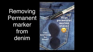 Big Sharpie Permanent Marker Spot Removal On A Pair Of Jeans