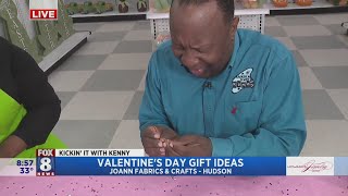 Kenny get crafty just in time for Valentine's Day at Joann's