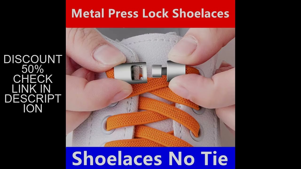 Lazy Quick Metal Press Lock Shoelaces Without Ties Elastic Laces Sneaker  No Tie Shoe Laces Kids Adu