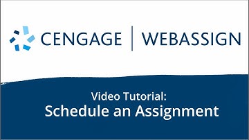 Schedule An Assignment | WebAssign