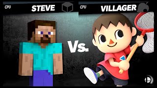 Steve vs Villager LV 9 CPU Battle Super Smash Bros Ultimate