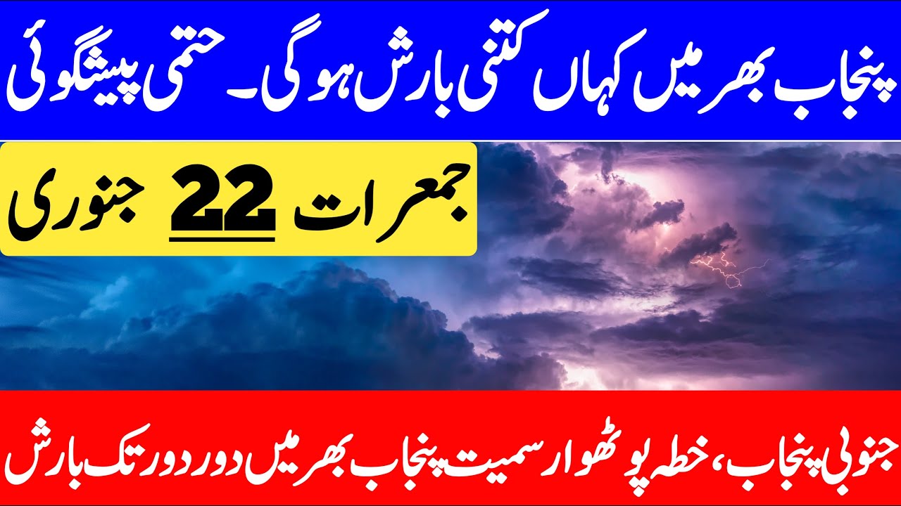 Mosam Jan Reksha Next Western Disturbance Final Update | 22 January Ka Mosam | Mosam Ka ...