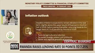CENTRAL BANKING: RWANDA RAISES LENDING RATE 50 POINTS TO 7.25%